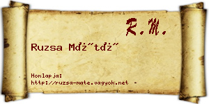 Ruzsa Máté névjegykártya