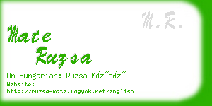 mate ruzsa business card